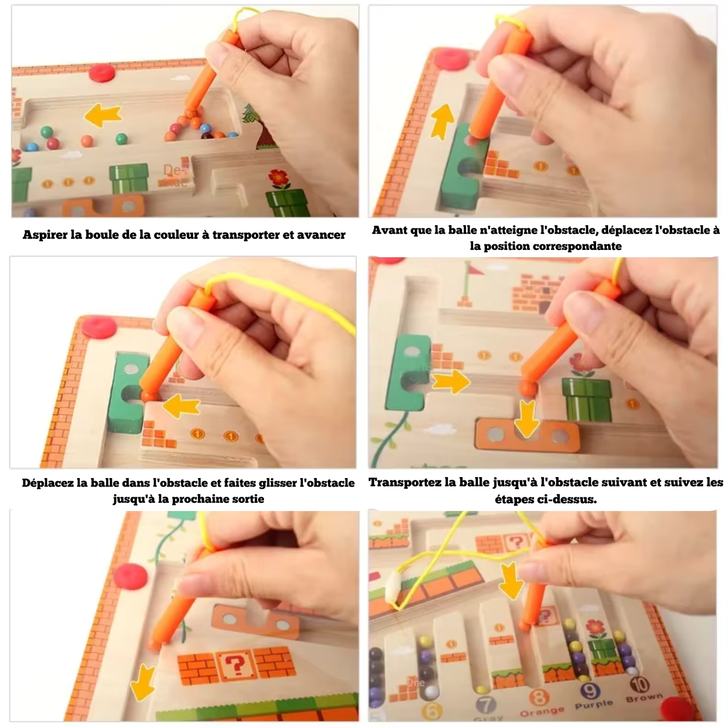 Tableau Magnétique en bois de couleurs et de chiffres pour tout-petits