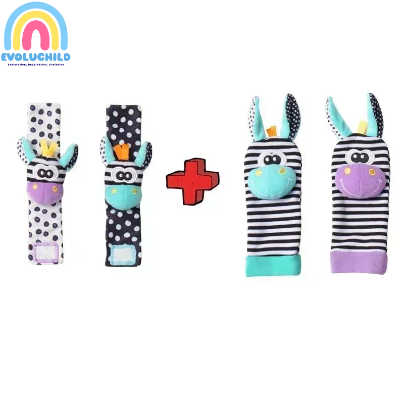 Chaussettes & Bracelet Hochet pour Bébé - Chaleur et Stimulation Sensorielle