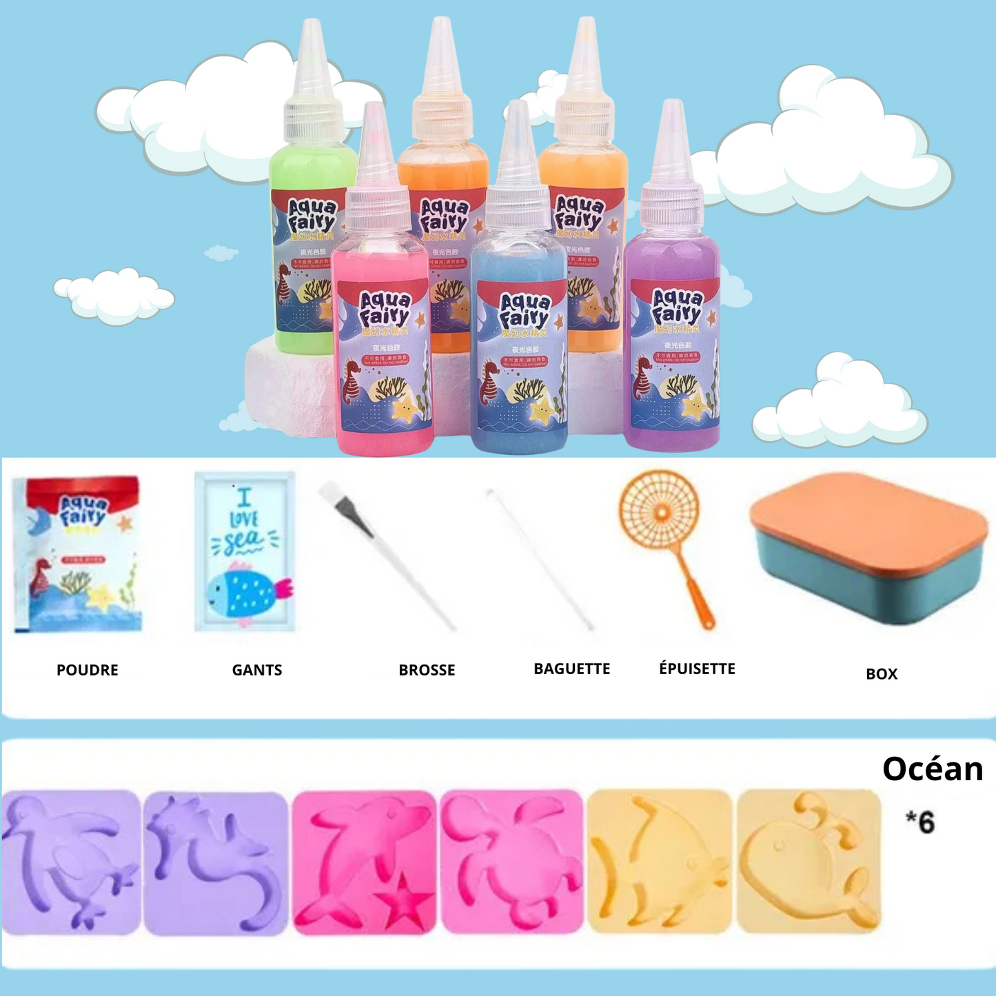 Kit d'Animaux Magique 3D à L'Eau - Un jouet éducatif et créatif pour des heures de fun en famille ! - Evoluchild - 14:200006159#Set 01;200307261:200008669#6 Color set
