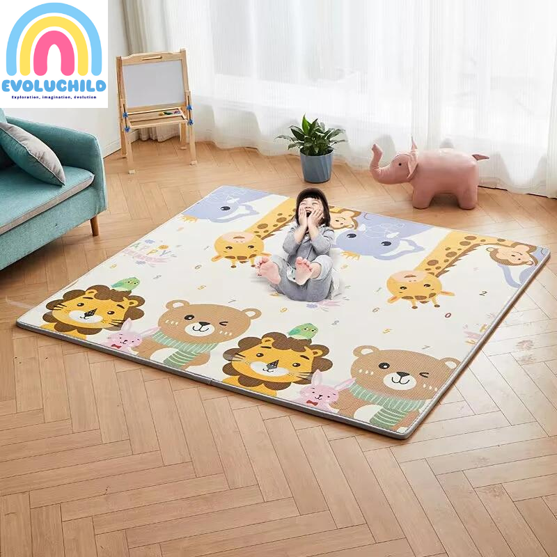 Tapis d'éveil en mousse motricité libre - Evoluchild - 14:350853#Double sided pattern;5:200007090#180x120x1cm