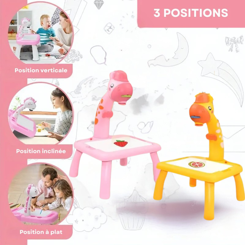 Table de dessin lumineuse enfant avec projecteur - Apprendre à dessiner en s'amusant