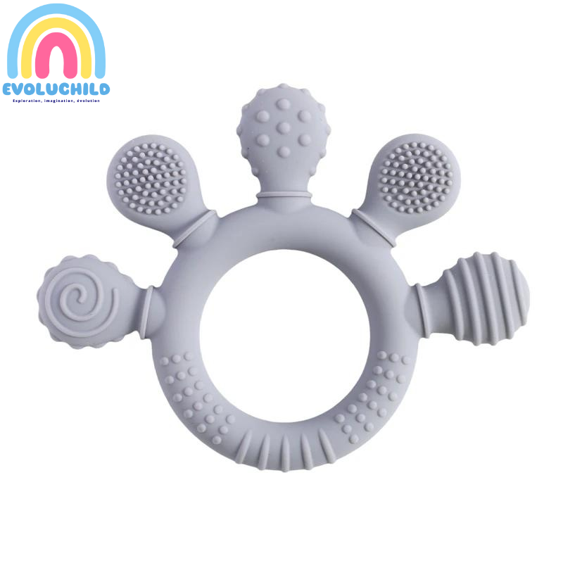 Anneau de Dentition en Silicone Alimentaire Sans BPA - Evoluchild - 14:173#Gray