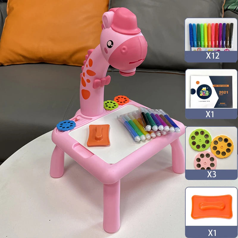 Table de dessin lumineuse enfant avec projecteur - Apprendre à dessiner en s'amusant