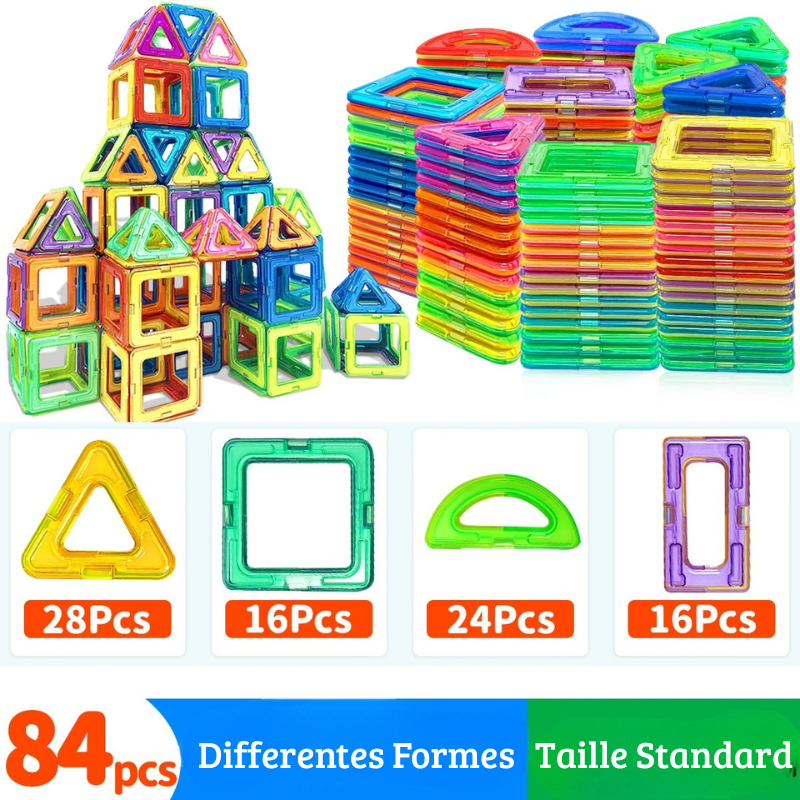 Tuilio - Blocs de constructions magnetiques - Evoluchild - 14:173Medium Size 84pcs