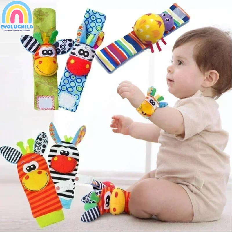 Chaussettes & Bracelet Hochet pour Bébé - Chaleur et Stimulation Sensorielle