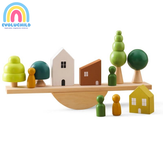 Jeux de perles & d'équilibre en bois Montessori avec blocs animaux pour enfants