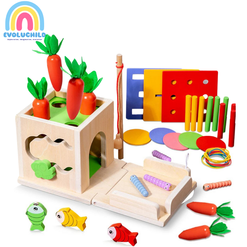 Boîte Montessori 8 en 1 pour Enfants: Jeux Éducatifs et Ludiques