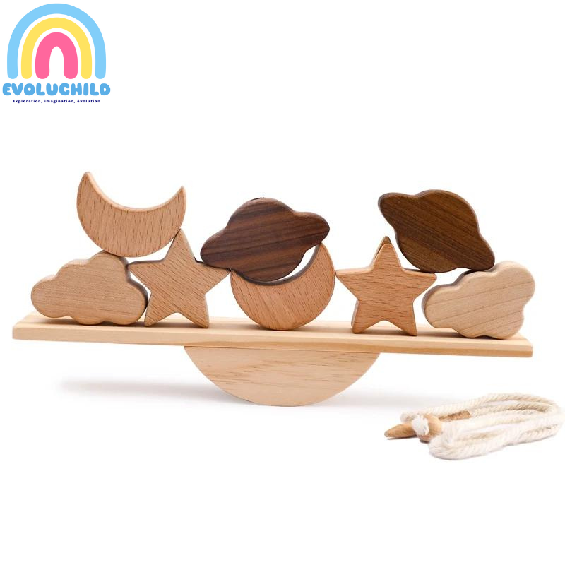 Jeux de perles & d'équilibre en bois Montessori avec blocs animaux pour enfants