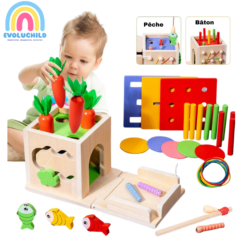 Boîte Montessori 8 en 1 pour Enfants: Jeux Éducatifs et Ludiques