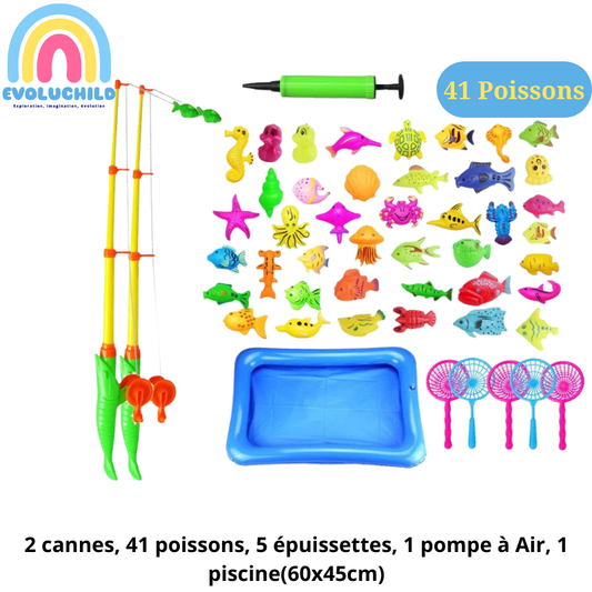 Jeux de pêche magnétique pour enfants - Développement de la coordination œil-main et de la créativité