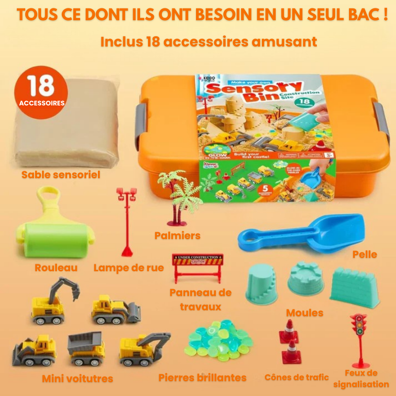 Sandbox - Mallette Chantier de Construction Sable Magique - Evoluchild - 14:100018786Construction Sensory;200007763:201336106