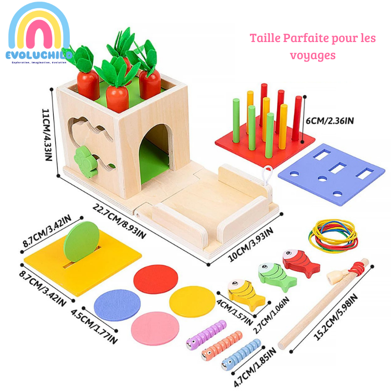 Boîte Montessori 8 en 1 pour Enfants: Jeux Éducatifs et Ludiques