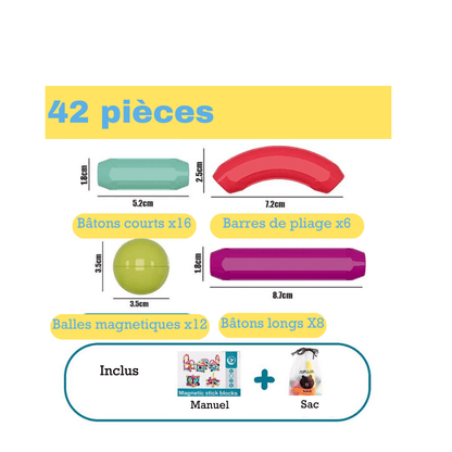 Ensemble de batons magnétiques éducatif - Evoluchild - 14:10001878642PCS