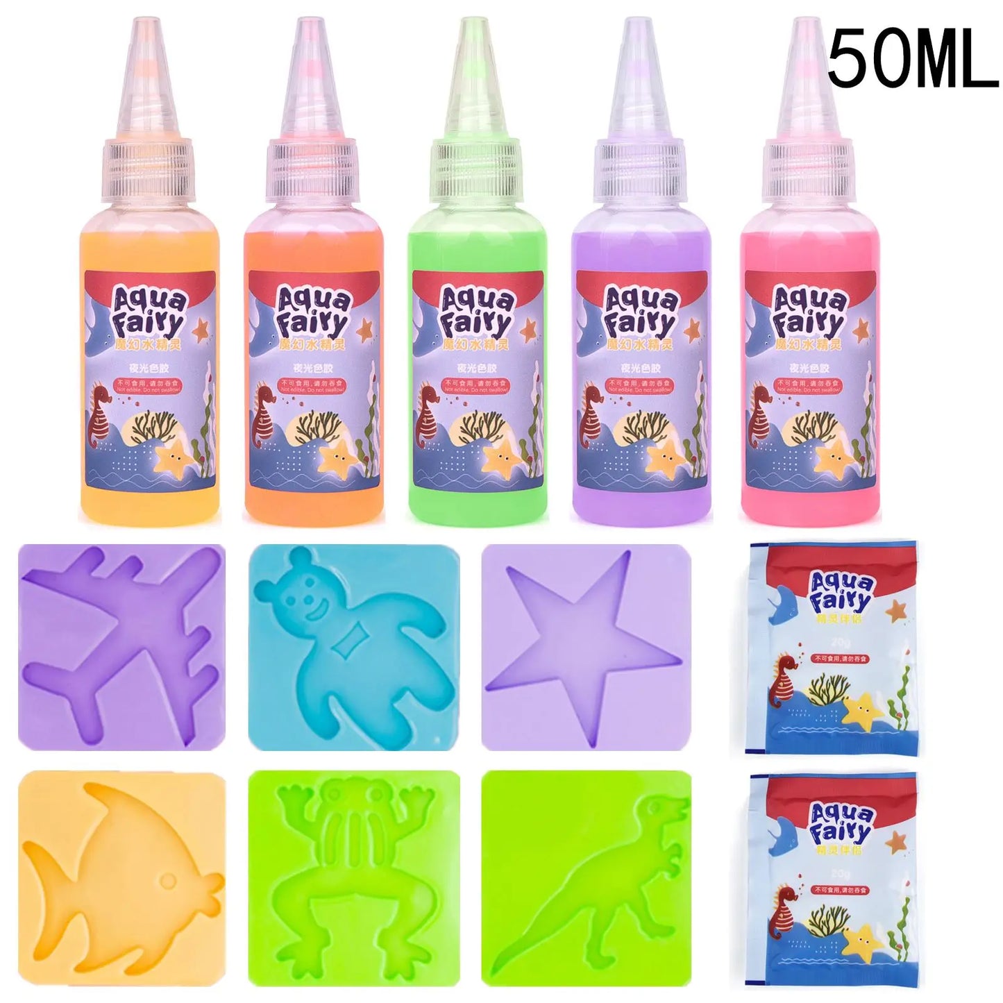 Recharges et Moules Kit Animaux Magiques 3D - Evoluchild - 14:200005536Set07-100ml