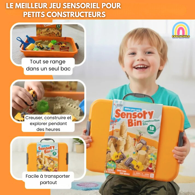 Sandbox - Mallette Chantier de Construction Sable Magique - Evoluchild - 14:100018786Construction Sensory;200007763:201336106
