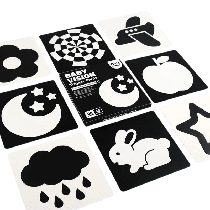 Cartes à contraste pour stimulation visuelle de bébé - Evoluchild - 14:2000075010-3mouths