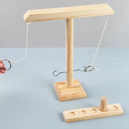 Jeu en bois de lancer d'anneaux