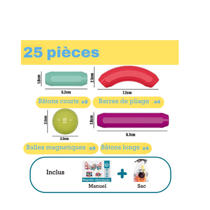 Ensemble de batons magnétiques éducatif - Evoluchild - 14:20000298421PCS
